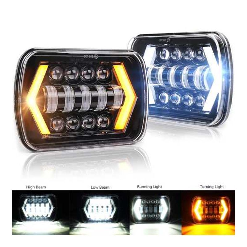 Auto si Moto - Piese auto si accesorii - Caroserie - Faruri, stopuri si proiectoare - Set faruri led 5x7 inch semnalizare sageti - Infinity.ro