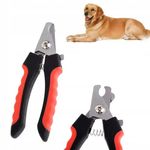 Petshop - Ingrijire si Igiena - Produse uz extern - Clesti si trimmere - Cleste pentru taiat unghii caini si pisici, maner ergonomic, negru/rosu - Infinity.ro