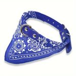 Petshop - Accesorii petshop - Zgarzi, lese si hamuri - Zgarzi - Zgarda caini si pisici cu bandana, esarfa, 39 x 1.5 cm, clopotel, albastru - Infinity.ro