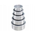 Casa si Gradina - Bucatarie si vesela - Vesela si tacamuri - Farfurii si boluri - Set 5 boluri cu capac, otel inoxidabil si capac din plastic flexibil, argintiu - Infinity.ro