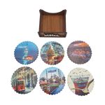 Casa si Gradina - Bucatarie si vesela - Vesela si tacamuri - Vesela pentru servire - Set 6 suport pahare in cutie rotunda, Ø9.4xh0.5 cm, EHA - Model 2 - Infinity.ro