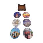 Casa si Gradina - Bucatarie si vesela - Vesela si tacamuri - Vesela pentru servire - Set 6 suport pahare in cutie rotunda, Ø9.4xh0.5 cm, EHA - Model 3 - Infinity.ro