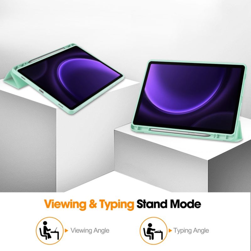 Laptop, Telefoane si Tablete - Tablete si accesorii tablete - Accesorii Tablete - Huse tablete - Husa pentru Samsung Galaxy Tab S9 FE - Techsuit Flex Trifold - Matcha Verde - Infinity.ro
