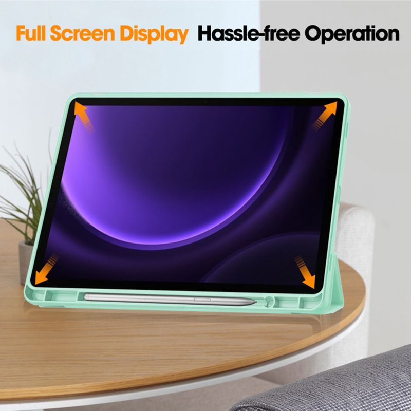 Laptop, Telefoane si Tablete - Tablete si accesorii tablete - Accesorii Tablete - Huse tablete - Husa pentru Samsung Galaxy Tab S9 FE - Techsuit Flex Trifold - Matcha Verde - Infinity.ro
