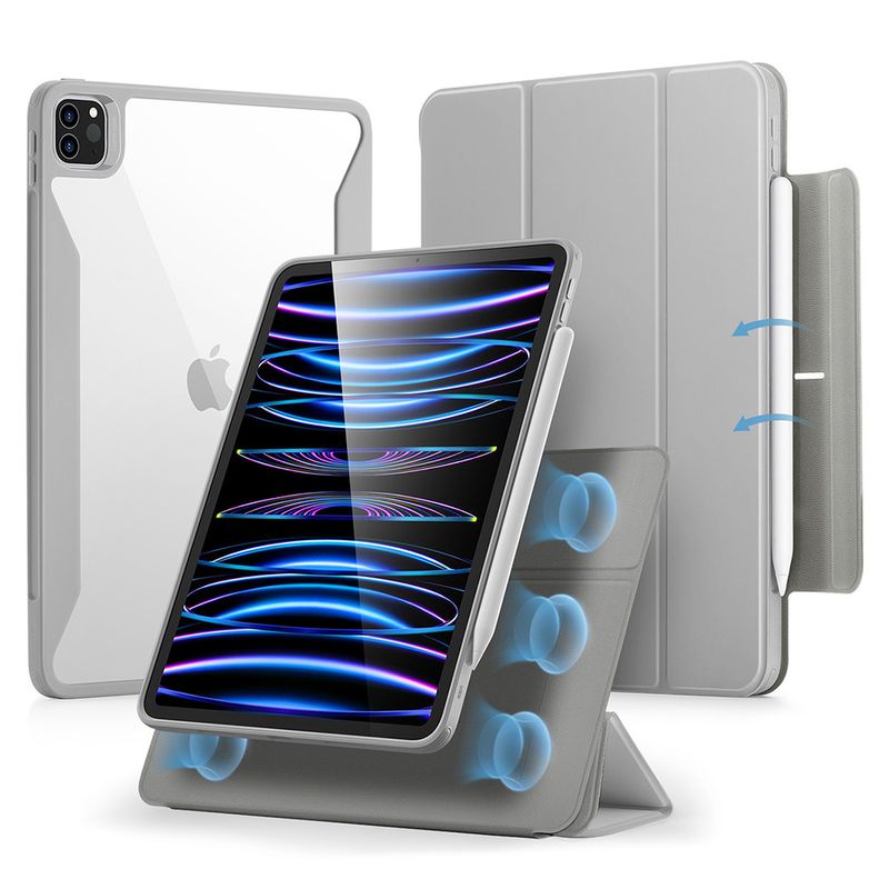 Laptop, Telefoane si Tablete - Tablete si accesorii tablete - Accesorii Tablete - Huse tablete - Husa pentru iPad Air 4 (2020) / Air 5 (2022) / Air 6 (2024) - ESR Rebound Hybrid - Gri - Infinity.ro