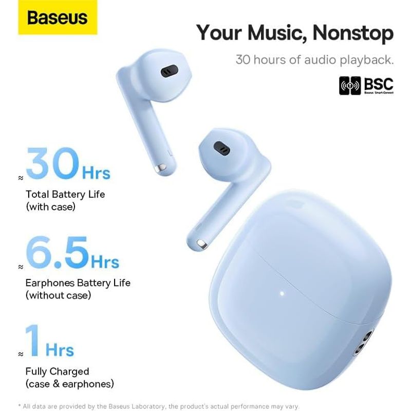 TV, Audio-Video si Foto - Portabile audio - Casti audio - Casti Fara Fir, BT 5.3, TWS - Baseus Bowie WX5 (A00051000313-00) - Albastru - Infinity.ro