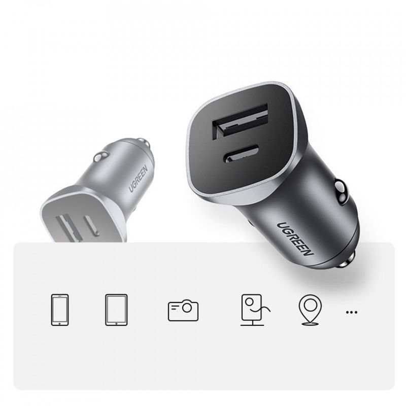 Laptop, Telefoane si Tablete - Telefoane mobile si accesorii - Accesorii Telefoane - Incarcatoare telefoane - Incarcator Auto 2xUSB-A, 24W, 4.8A - UVerde (30780) - Space Gri - Infinity.ro