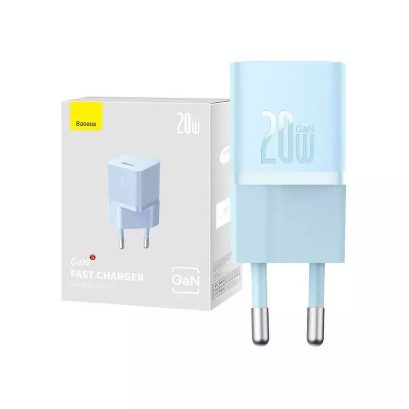 Laptop, Telefoane si Tablete - Telefoane mobile si accesorii - Accesorii Telefoane - Incarcatoare telefoane - Incarcator Type-C, Fast Charging, GaN, 20W - Baseus (CCGN050103) - Albastru - Infinity.ro