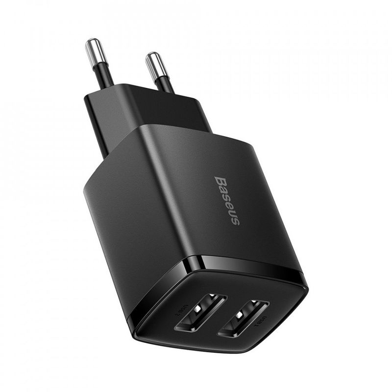Laptop, Telefoane si Tablete - Telefoane mobile si accesorii - Accesorii Telefoane - Incarcatoare telefoane - Incarcator priza 2xUSB 10.5W - Baseus (CCXJ010201) - Negru - Infinity.ro