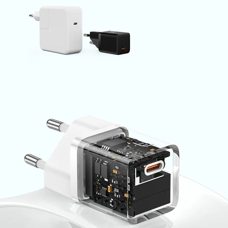 Laptop, Telefoane si Tablete - Telefoane mobile si accesorii - Accesorii Telefoane - Incarcatoare telefoane - Incarcator Type-C, Fast Charging, GaN, 30W - Baseus (CCGN070502) - Alb - Infinity.ro