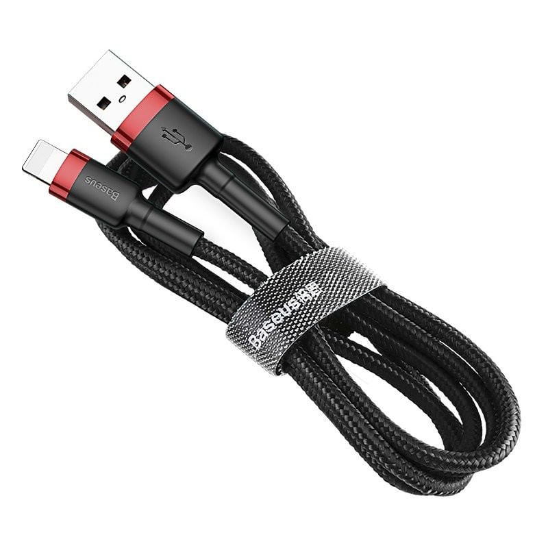 Laptop, Telefoane si Tablete - Telefoane mobile si accesorii - Accesorii Telefoane - Cabluri si adaptoare telefoane - Cablu de date Baseus Cafule Lightning QC3.0 2A 3M Negru/Rosu - Infinity.ro