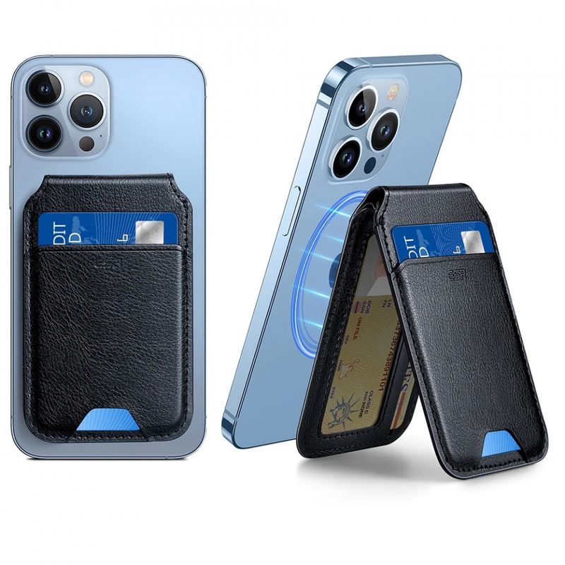 Laptop, Telefoane si Tablete - Telefoane mobile si accesorii - Accesorii Telefoane - Suport si docking telefoane - Suport de Birou Tip Portofel din Piele Ecologica - ESR Holder MagSafe HaloLock - Negru Sheepskin - Infinity.ro