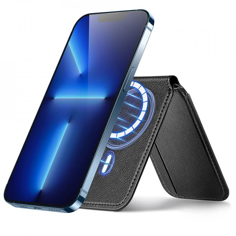 Laptop, Telefoane si Tablete - Telefoane mobile si accesorii - Accesorii Telefoane - Suport si docking telefoane - Suport de Birou Tip Portofel din Piele Ecologica - ESR Holder MagSafe HaloLock - Negru Sheepskin - Infinity.ro