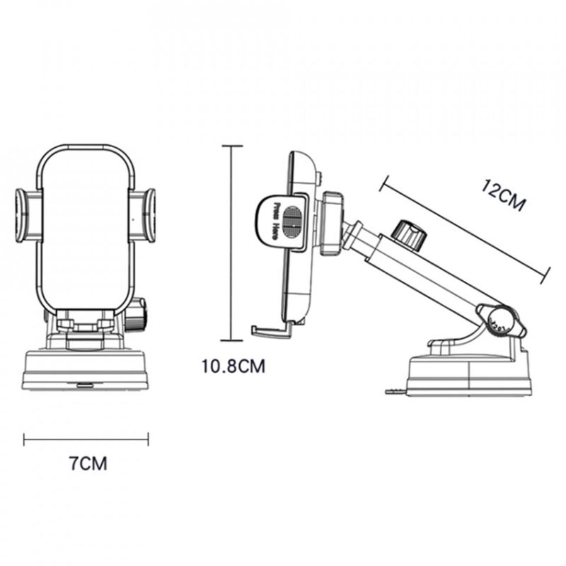 Laptop, Telefoane si Tablete - Telefoane mobile si accesorii - Accesorii Telefoane - Suport si docking telefoane - Suport Auto cu Incarcare Wireless, Universal, 15W - Yesido (C197) - Negru - Infinity.ro