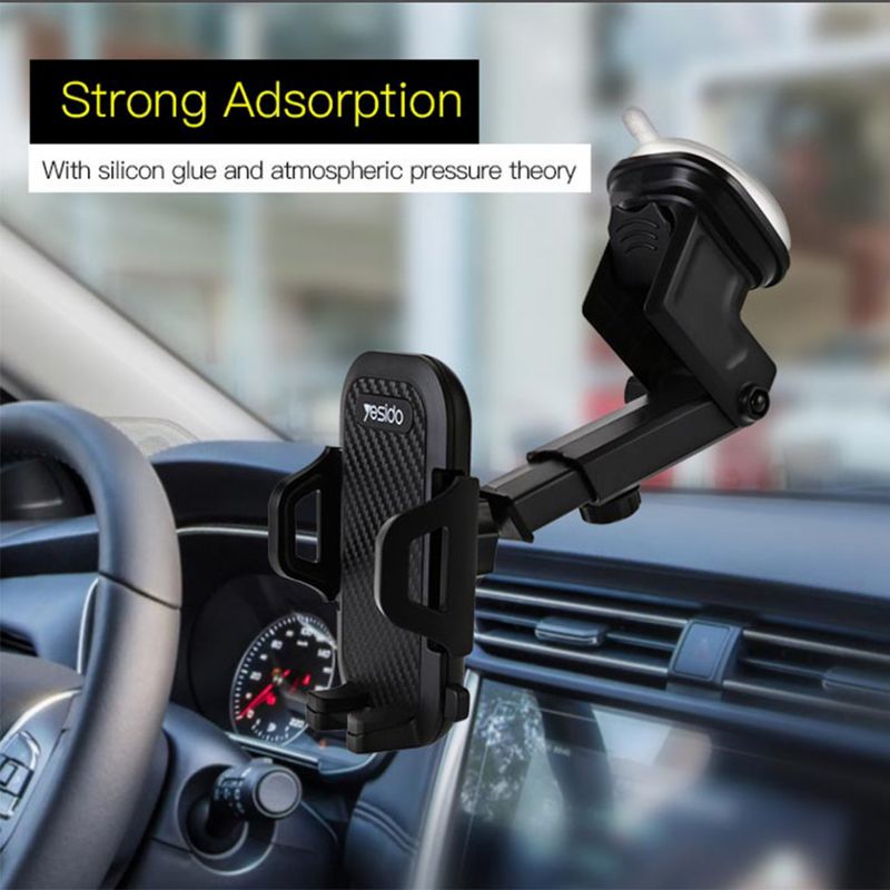 Laptop, Telefoane si Tablete - Telefoane mobile si accesorii - Accesorii Telefoane - Suport si docking telefoane - Suport Telefon Auto Bord / Parbriz - Yesido Extendable Arm (C23) - Negru - Infinity.ro