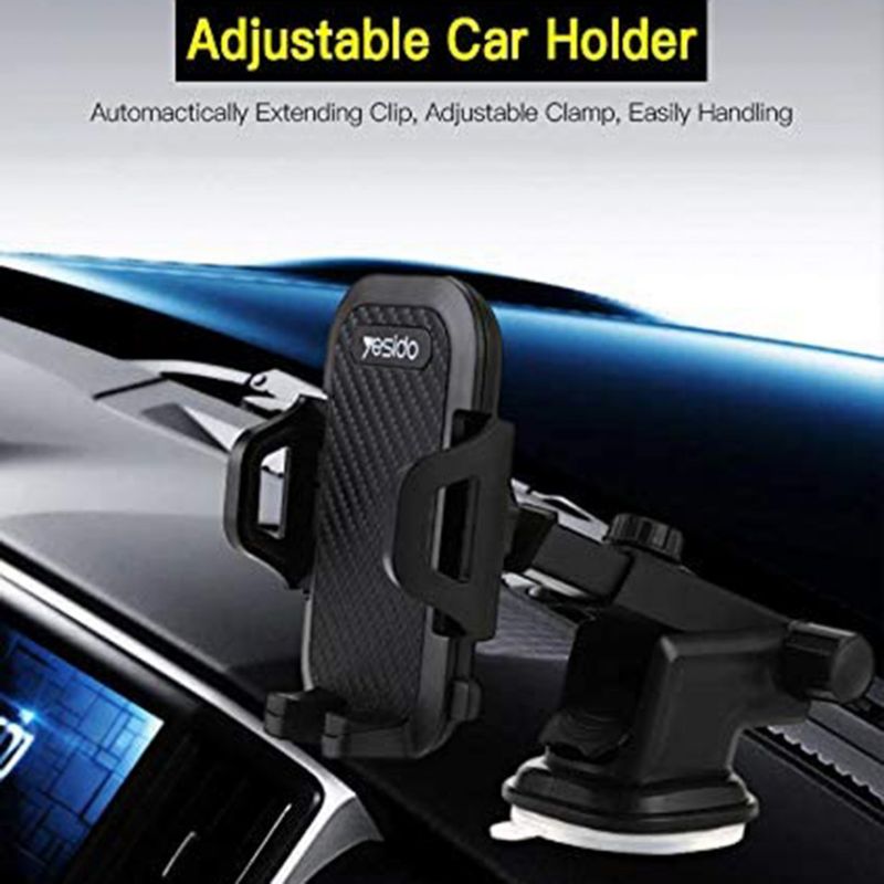 Laptop, Telefoane si Tablete - Telefoane mobile si accesorii - Accesorii Telefoane - Suport si docking telefoane - Suport Telefon Auto Bord / Parbriz - Yesido Extendable Arm (C23) - Negru - Infinity.ro