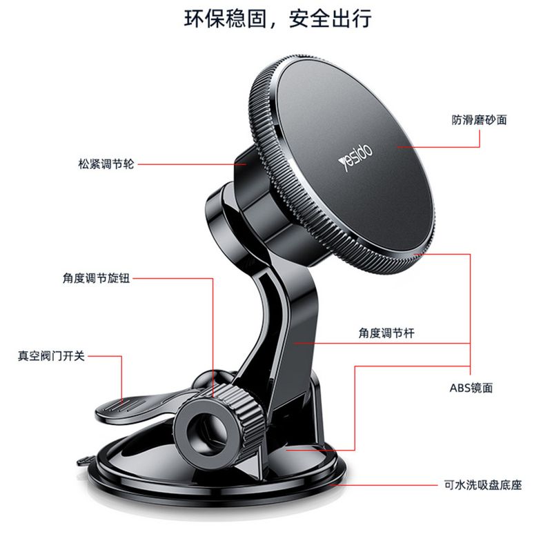 Laptop, Telefoane si Tablete - Telefoane mobile si accesorii - Accesorii Telefoane - Suport si docking telefoane - Suport de Bord pentru Telefon - Yesido (C177) - Negru - Infinity.ro