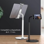 Laptop, Telefoane si Tablete - Telefoane mobile si accesorii - Accesorii Telefoane - Suport si docking telefoane - Suport Birou pentru Tableta / Telefon - Yesido (C89) Adjustable Arm - Negru - Infinity.ro