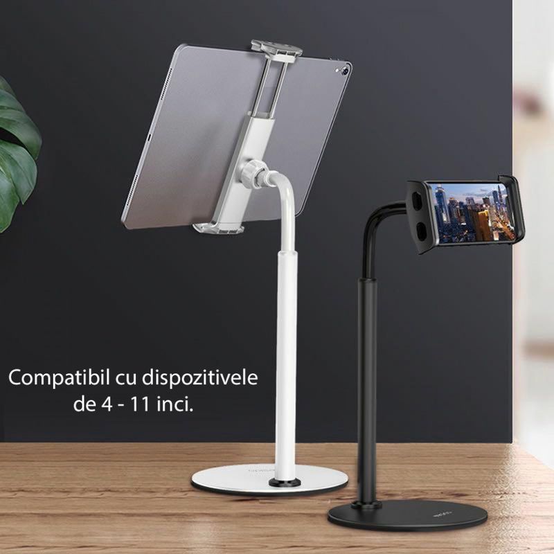 Laptop, Telefoane si Tablete - Telefoane mobile si accesorii - Accesorii Telefoane - Suport si docking telefoane - Suport Birou pentru Tableta / Telefon - Yesido (C89) Adjustable Arm - Negru - Infinity.ro