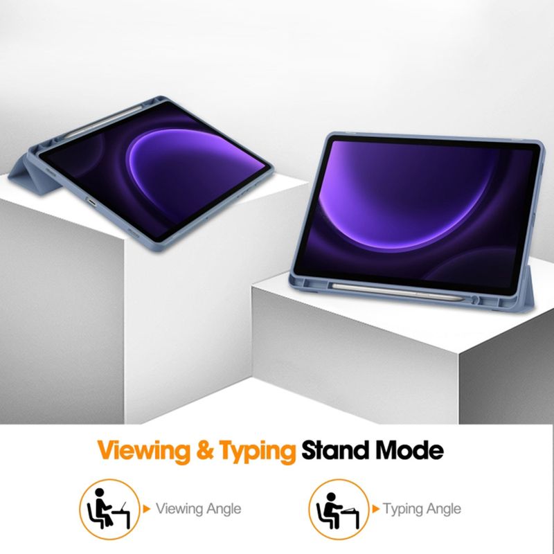 Laptop, Telefoane si Tablete - Tablete si accesorii tablete - Accesorii Tablete - Huse tablete - Husa pentru Samsung Galaxy Tab S9 FE - Techsuit Flex Trifold - Gri - Infinity.ro
