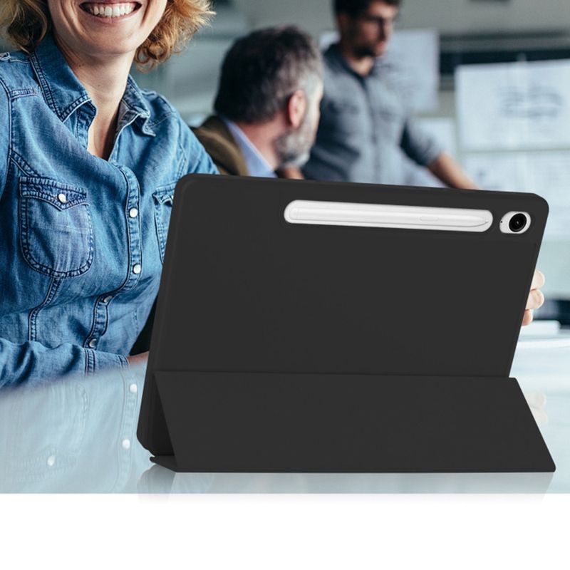 Laptop, Telefoane si Tablete - Tablete si accesorii tablete - Accesorii Tablete - Huse tablete - Husa pentru Samsung Galaxy Tab S9 FE - Techsuit Flex Trifold - Negru - Infinity.ro