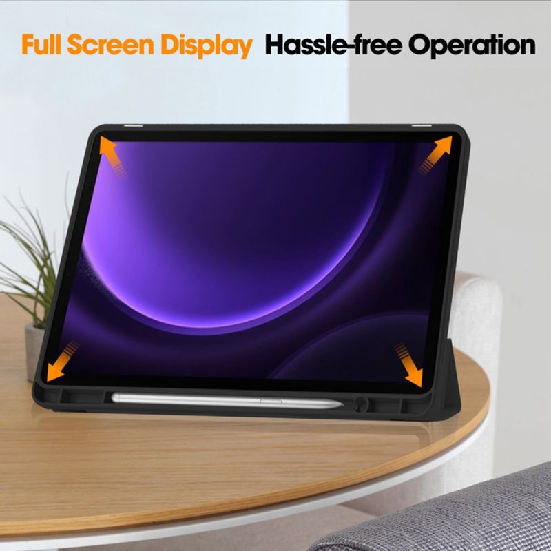 Laptop, Telefoane si Tablete - Tablete si accesorii tablete - Accesorii Tablete - Huse tablete - Husa pentru Samsung Galaxy Tab S9 FE - Techsuit Flex Trifold - Negru - Infinity.ro