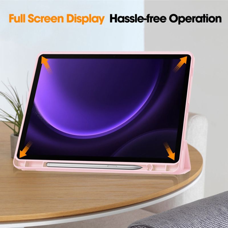 Laptop, Telefoane si Tablete - Tablete si accesorii tablete - Accesorii Tablete - Huse tablete - Husa pentru Samsung Galaxy Tab S9 FE - Techsuit Flex Trifold - Roz - Infinity.ro