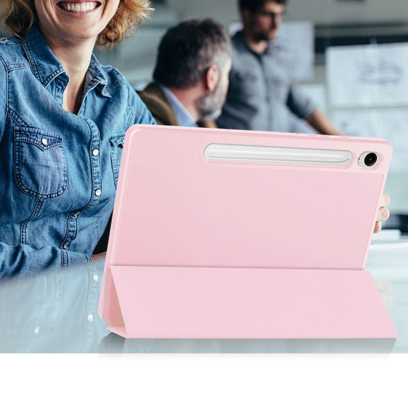Laptop, Telefoane si Tablete - Tablete si accesorii tablete - Accesorii Tablete - Huse tablete - Husa pentru Samsung Galaxy Tab S9 FE - Techsuit Flex Trifold - Roz - Infinity.ro
