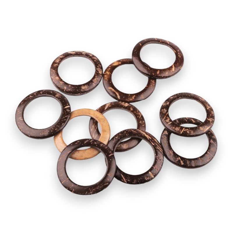 Casa si Gradina - Decoratiuni - Obiecte decorative - Accesorii decorative - Set 10 inele decorative din cocos Crisalida®, diametru 50 mm, Natur - Infinity.ro