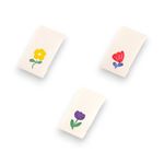 Casa si Gradina - Decoratiuni - DIY - Articole mercerie - Set 3 etichete din bumbac Crisalida, dimensiuni 18 x 20 mm, Flori multicolor - Infinity.ro