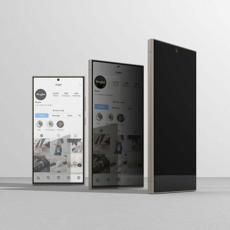 Laptop, Telefoane si Tablete - Telefoane mobile si accesorii - Accesorii Telefoane - Folii protectie telefoane - Folie pentru Samsung Galaxy S24 Ultra (set 2) - Ringke Easy Slide TempeRosu Glass - Privacy - Infinity.ro