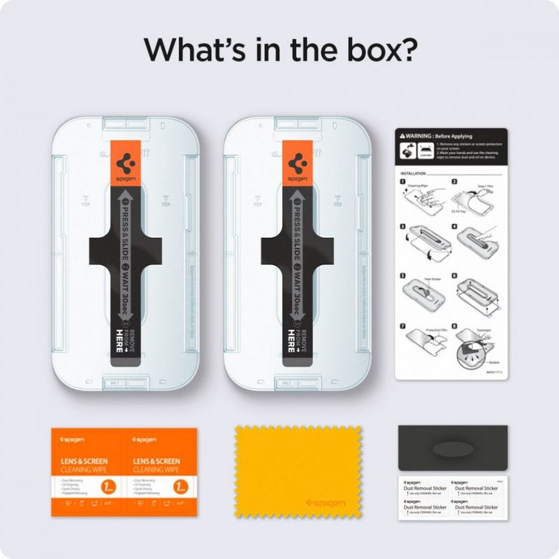 Laptop, Telefoane si Tablete - Telefoane mobile si accesorii - Accesorii Telefoane - Folii protectie telefoane - Folie pentru iPhone 13 / 13 Pro / iPhone 14 (set 2) - Spigen Glas.tR EZ FIT Privacy - Transparent - Infinity.ro