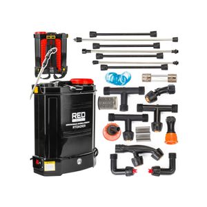 Vermorel cu acumulator si accesorii, 16 l, 8 Ah, Red Technic RTOA0109