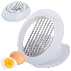 Slicer pentru oua fierte, material plastic si otel, dimensiuni 11cm x 13.5cm x 4cm
