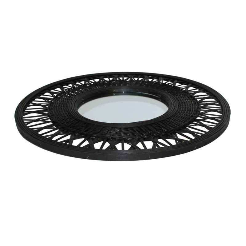 Casa si Gradina - Decoratiuni - Oglinzi - Oglinda cadru bambus rotund negru 56cm - Infinity.ro