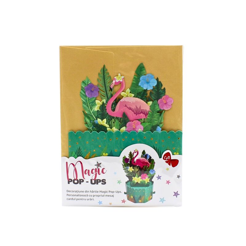 Market - Cadouri - Felicitari - Decoratiune din hartie Magic Pop-Ups Flamingo - Infinity.ro