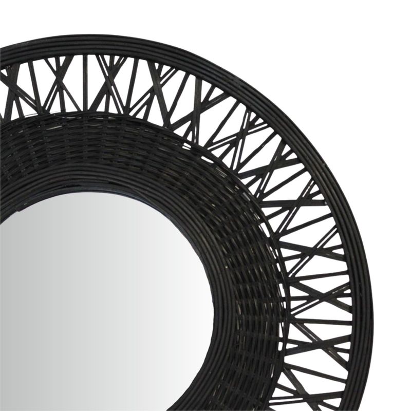Casa si Gradina - Decoratiuni - Oglinzi - Oglinda cadru bambus rotund negru 56cm - Infinity.ro