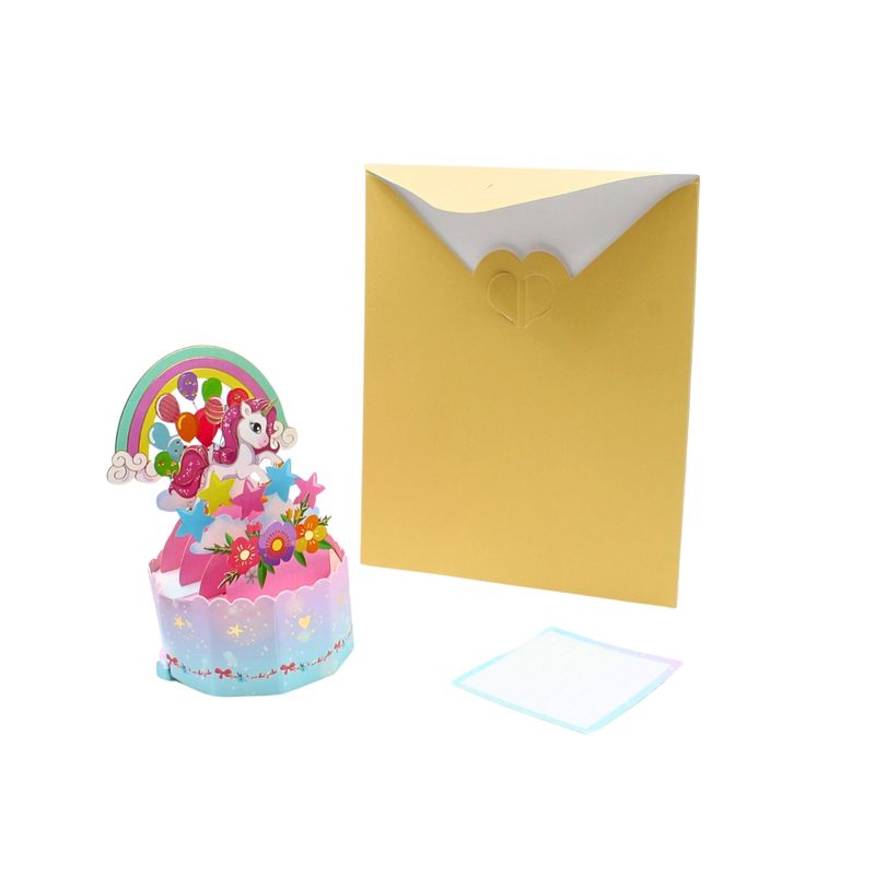 Market - Cadouri - Felicitari - Decoratiune din hartie Magic Pop-Ups Unicorn cu baloane - Infinity.ro