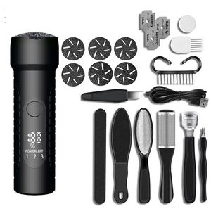 Pila electrica pentru talpi si calcaie cu set de accesorii ESPRODYS, Incarcare USB, Indepartare piele moarta, negru