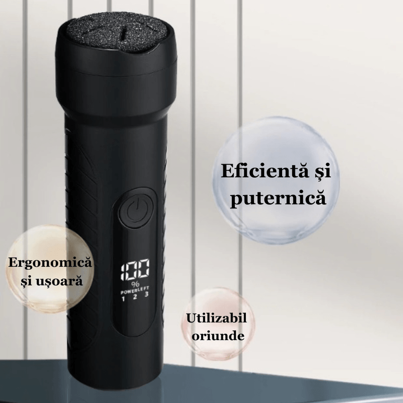 Ingrijire personala si Cosmetice - Manichiura si pedichiura - Pile cosmetice - Pila electrica pentru talpi si calcaie cu set de accesorii ESPRODYS, Incarcare USB, Indepartare piele moarta, negru - Infinity.ro