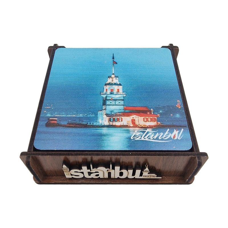 Casa si Gradina - Bucatarie si vesela - Vesela si tacamuri - Vesela pentru servire - Set 6 suport de pahare in cutie patrata, l9.5xl9.5x0.5 cm, EHA - Model 2 - Infinity.ro