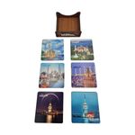 Casa si Gradina - Bucatarie si vesela - Vesela si tacamuri - Vesela pentru servire - Set 6 suport de pahare in cutie patrata, l9.5xl9.5x0.5 cm, EHA - Model 3 - Infinity.ro