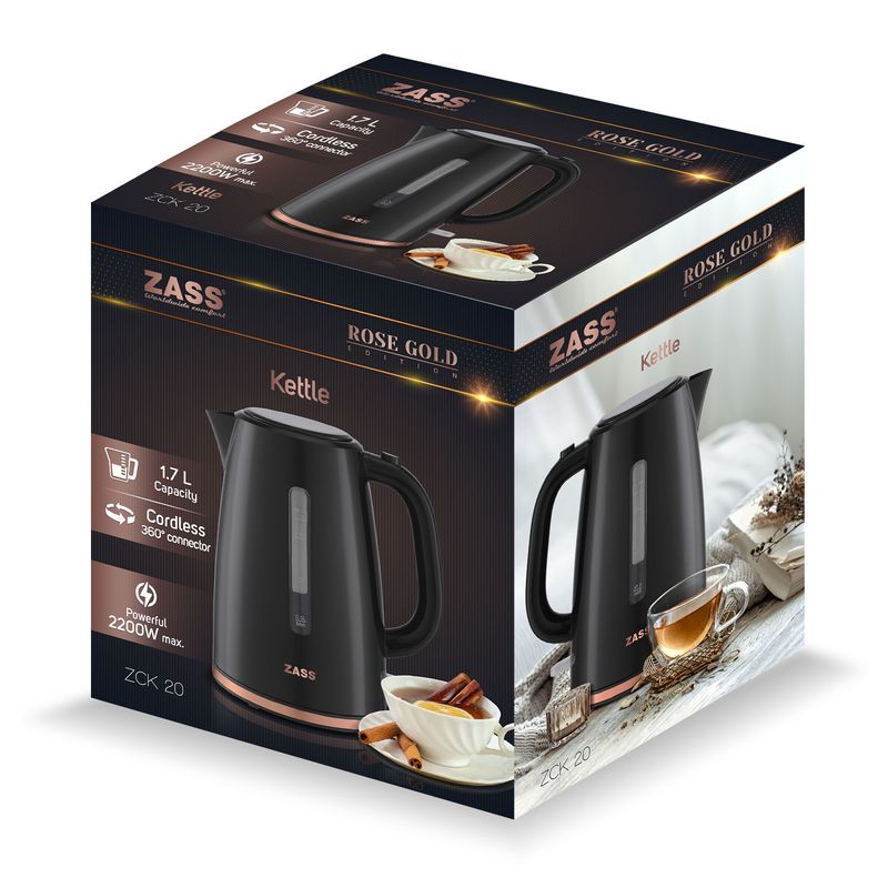 Electronice si Electrocasnice - Electrocasnice bucatarie - Preparare bauturi - Fierbatoare de apa - Fierbator electric ZASS Rose Gold ZCK 22 - Infinity.ro