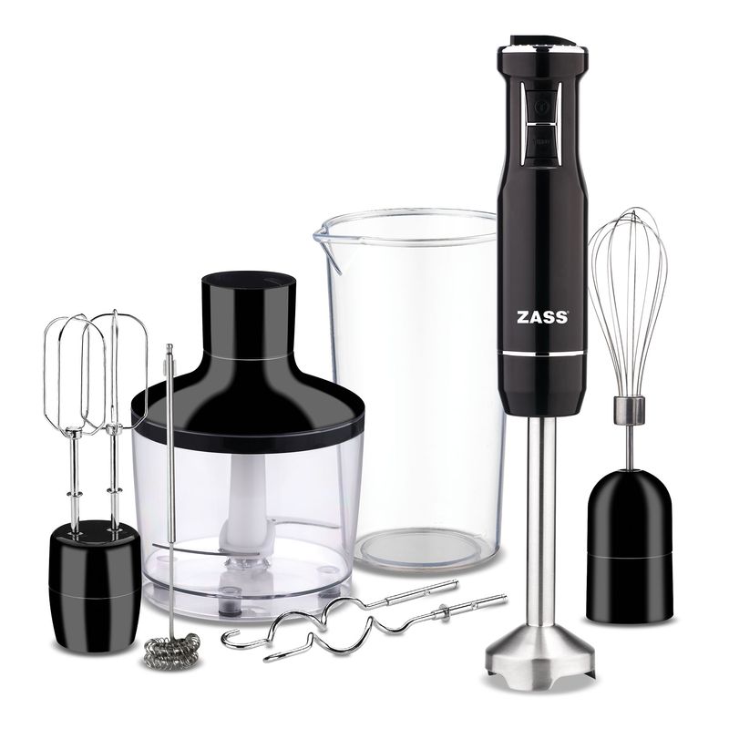 Electronice si Electrocasnice - Electrocasnice bucatarie - Mixere, tocatoare & roboti de bucatarie - Blendere si mini tocatoare - Set blender multifunctional cu tija lunga ZASS ZHB 12 MF - Infinity.ro