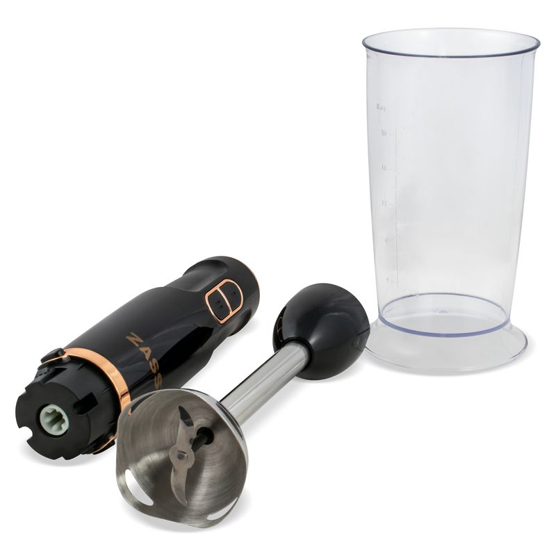 Electronice si Electrocasnice - Electrocasnice bucatarie - Mixere, tocatoare & roboti de bucatarie - Blendere si mini tocatoare - Blender de mana ZASS Rose Gold ZHB 20 - Infinity.ro