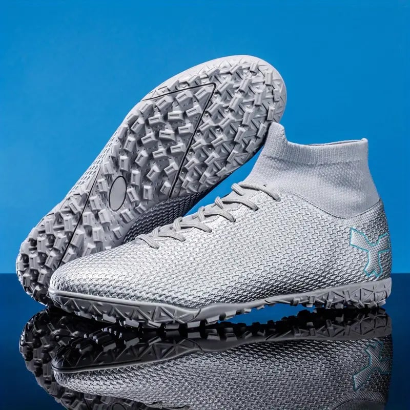 Sport si Outdoor - Echipament Sportiv - Incaltaminte sport - Pantofi sport - Ghete de fotbal MBrands cu glezniera 7.5 pentru teren sintetic culoare gri 38 - Infinity.ro