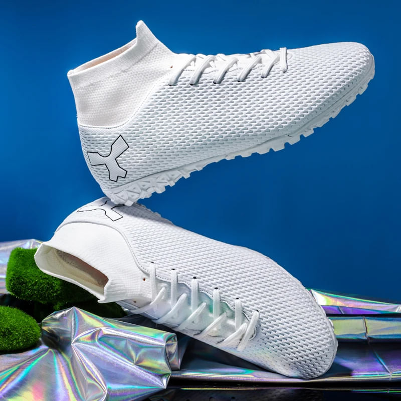 Sport si Outdoor - Echipament Sportiv - Incaltaminte sport - Pantofi sport - Ghete de fotbal MBrands cu glezniera 7.5 pentru teren sintetic culoare alb 38 - Infinity.ro