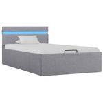 Casa si Gradina - Mobilier - Paturi si accesorii - Paturi - Cadru pat hidraulic lada&LED gri deschis 100x200 cm textil - Infinity.ro