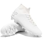 Sport si Outdoor - Echipament Sportiv - Incaltaminte sport - Pantofi sport - Ghete de fotbal FG MBrands cu glezniera 6.9 pentru teren iarba/sintetic crampoane , alb 41 - Infinity.ro