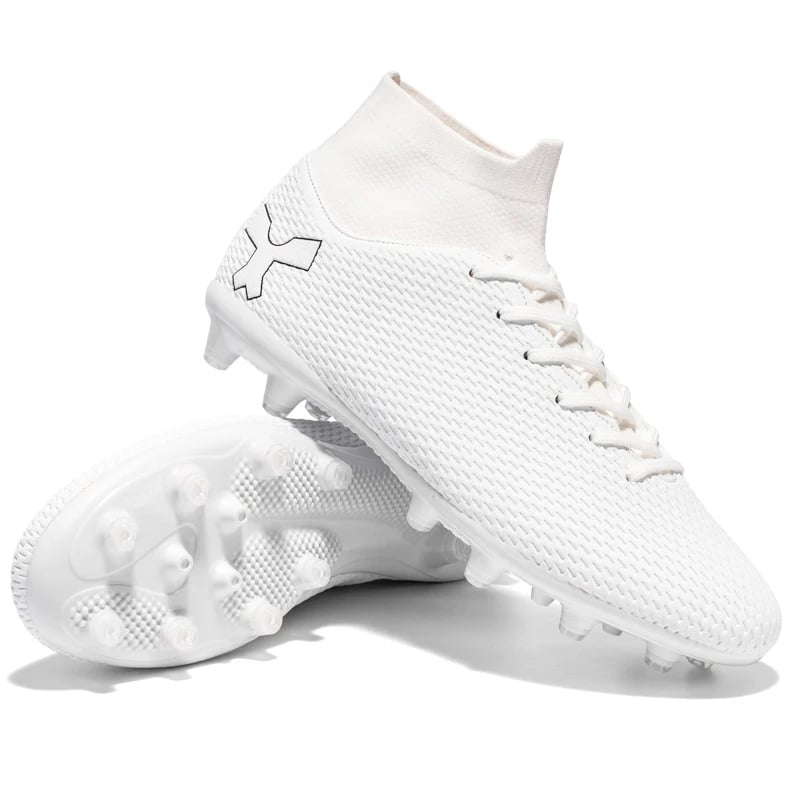 Sport si Outdoor - Echipament Sportiv - Incaltaminte sport - Pantofi sport - Ghete de fotbal FG MBrands cu glezniera 6.9 pentru teren iarba/sintetic crampoane , alb 41 - Infinity.ro